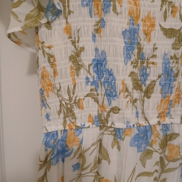 Chic Floral Maxi Dress in Blue and Yellow - Picture 5 of 5